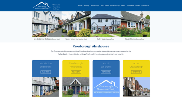 Screenshot of the Mrs De Lannoy & Haven Homes Almshouse Charity website