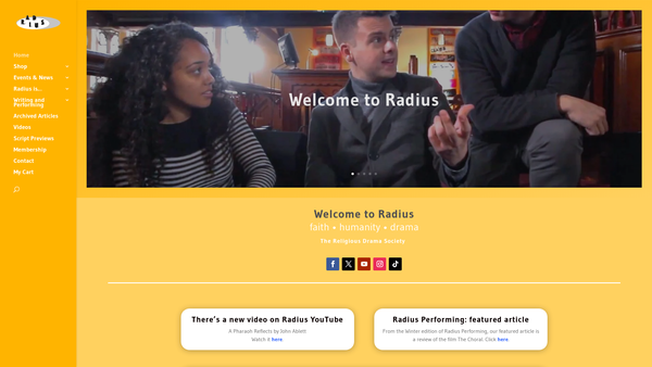 Screenshot of the The Religious Drama Society Of Great Britain website