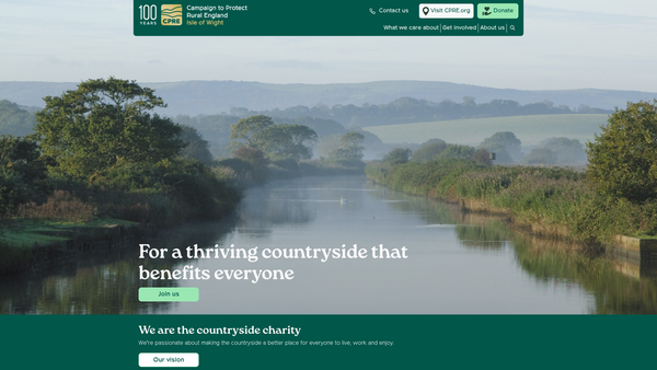 Screenshot of the Campaign To Protect Rural England - Isle Of Wight Branch website