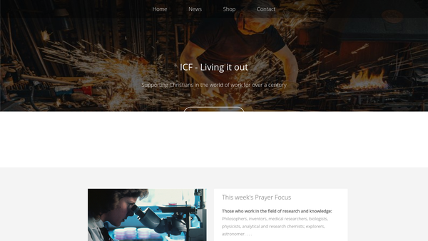 Screenshot of the Industrial Christian Fellowship website