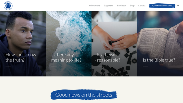Screenshot of the The Open-Air Mission website