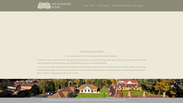 Screenshot of the The Davenport Homes website