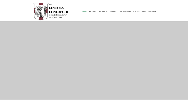 Screenshot of the Lincoln Longwool Sheep Breeders' Association website