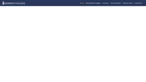 Screenshot of the Morden College website