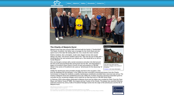 Screenshot of the Charity Of Marjorie Hurst website