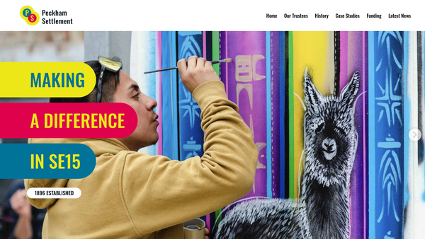Screenshot of the The Peckham Settlement website
