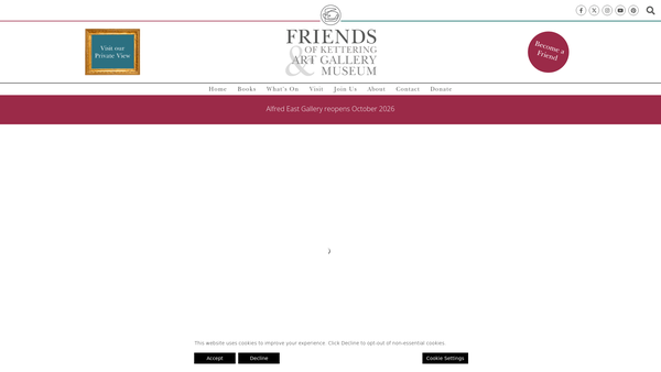 Screenshot of the Friends Of Kettering Art Gallery And Museum website