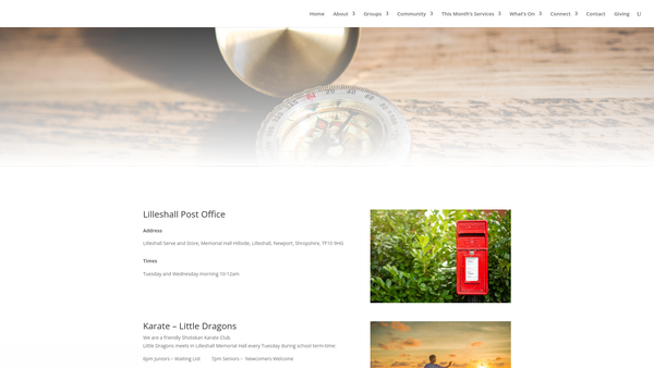 Screenshot of the Lilleshall Relief In Need Charity website