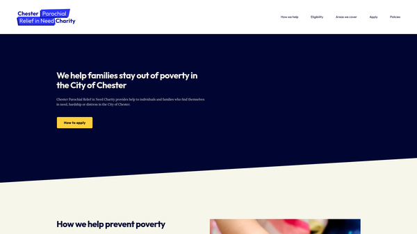 Screenshot of the Consolidated Charities website