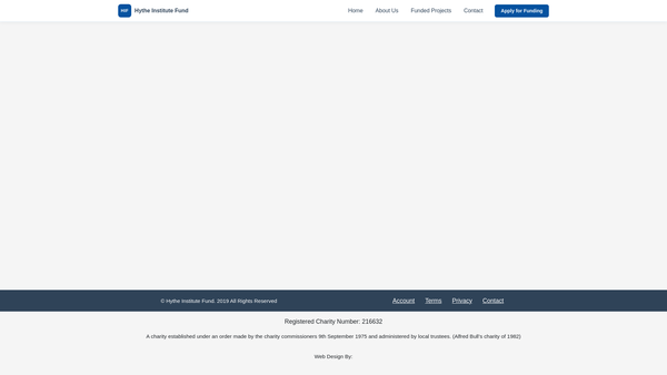 Screenshot of the Hythe Institute Fund website