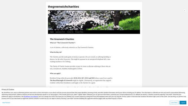 Screenshot of the Randall's Charity website