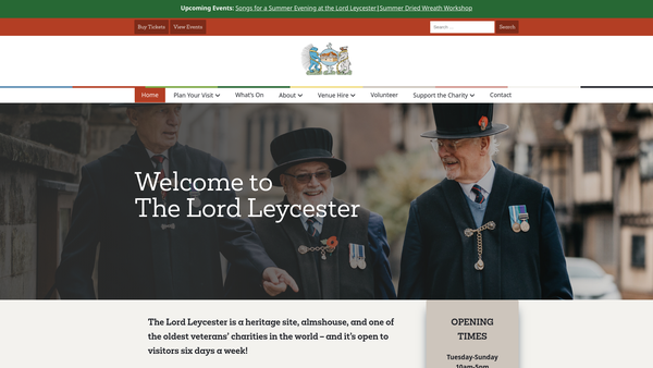 Screenshot of the Lord Leycester's Hospital website