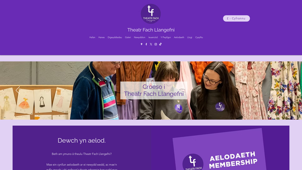 Screenshot of the Cymdeithas Ddrama Llangefni website