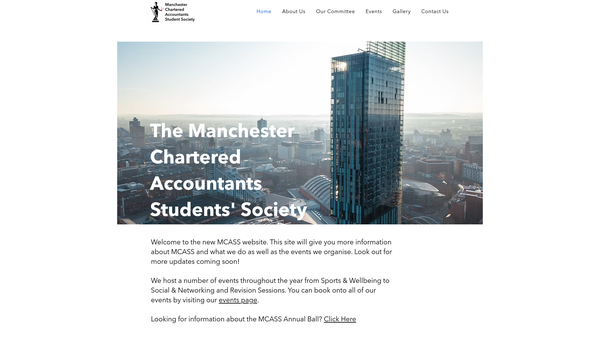 Screenshot of the The Manchester Chartered Accountants Students' Society website