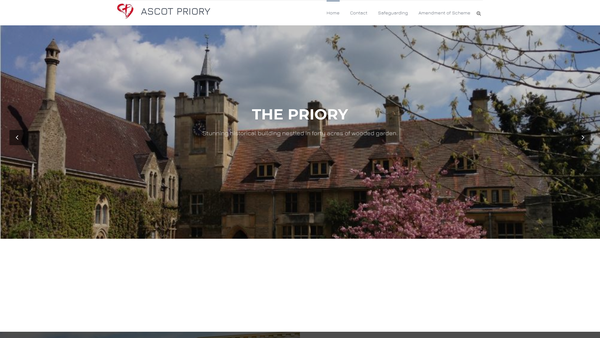 Screenshot of the Ascot Priory website