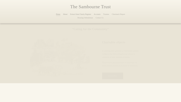 Screenshot of the Sambourne Trust website