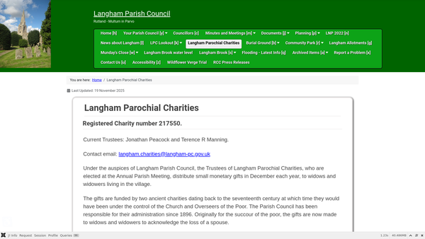 Screenshot of the Frances Clarkes Gift website