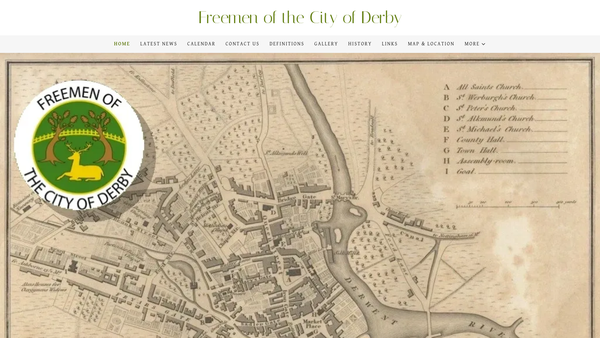 Screenshot of the The Freemen Of The City Of Derby website