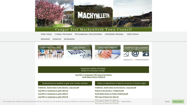 Screenshot of the Plas Machynlleth Endowment Fund website