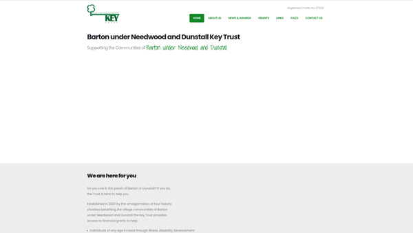 Screenshot of the Barton Under Needwood And Dunstall Key Trust website
