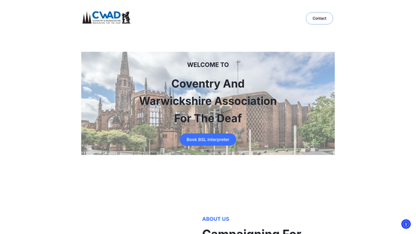 Screenshot of the Coventry And Warwickshire Association For The Deaf website