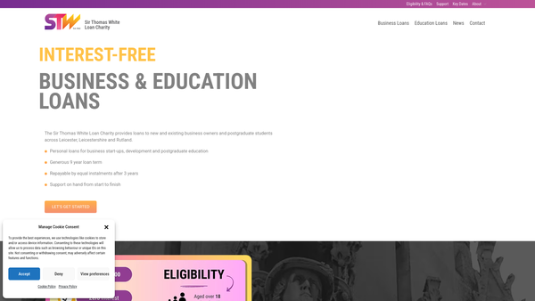 Screenshot of the The Sir Thomas White Loan Charity website