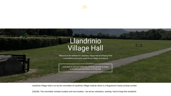 Screenshot of the Llandrinio Village Institute website