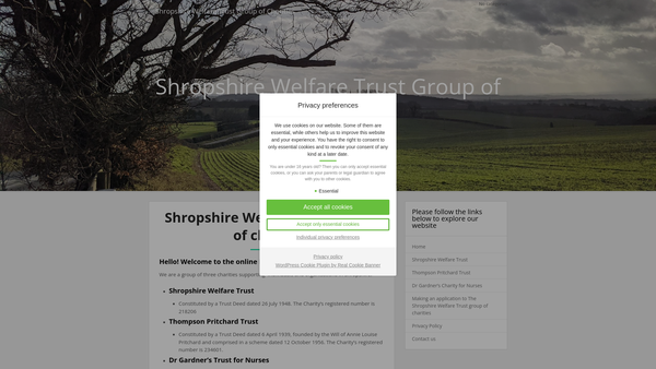 Screenshot of the Dr Gardner's Charity For Nurses website