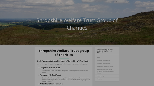 Screenshot of the The Shropshire Welfare Trust website