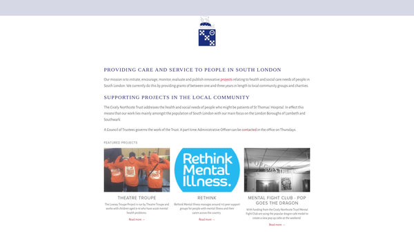 Screenshot of the Cicely Northcote Trust website