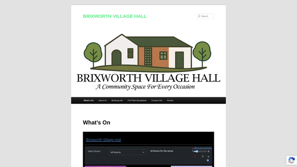 Screenshot of the Brixworth Village Hall website