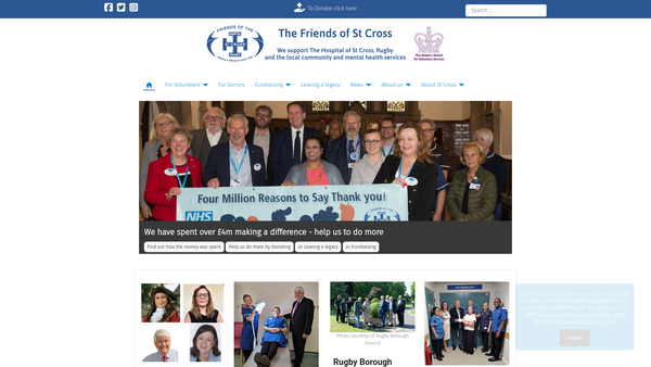 Screenshot of the Friends Of The Hospital Of St Cross website