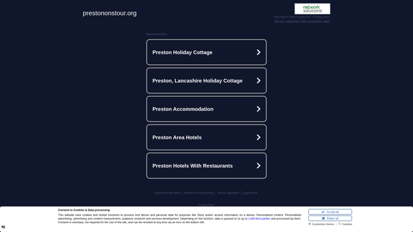 Screenshot of the The Three Parishes Millennium Hall website