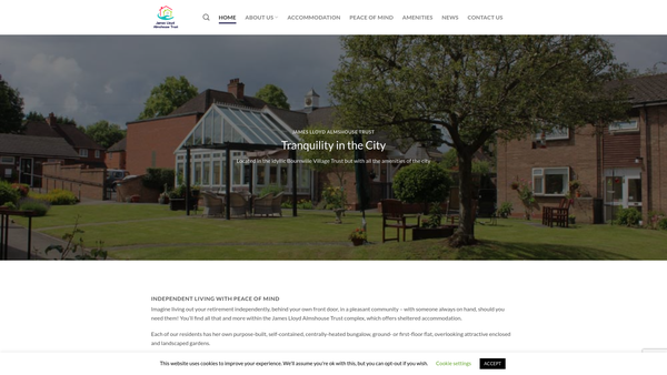 Screenshot of the The James Lloyd Almshouses website