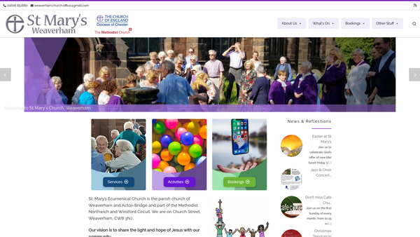 Screenshot of the Weaverham War Memorial Fund website