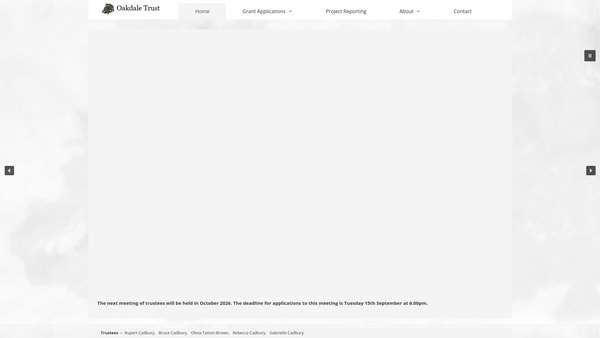 Screenshot of the The Oakdale Trust website