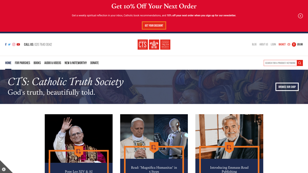 Screenshot of the The Incorporated Catholic Truth Society website