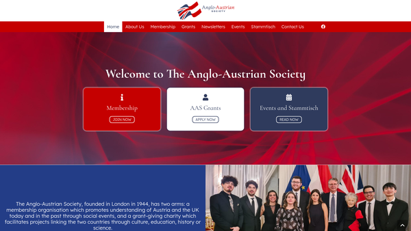 Screenshot of the The Anglo-Austrian Society website