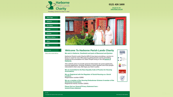 Screenshot of the The Harborne Parish Lands Charity website