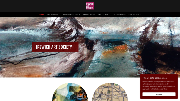 Screenshot of the Ipswich Art Society website