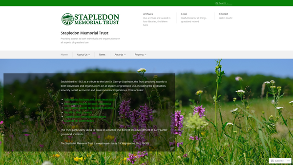 Screenshot of the The Stapledon Memorial Trust website