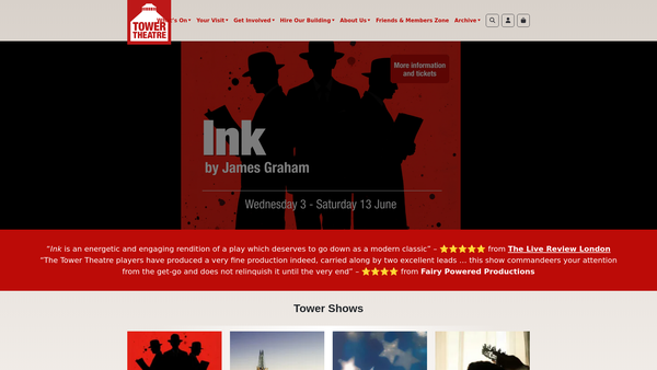 Screenshot of the Tavistock Repertory Guarantors Limited website