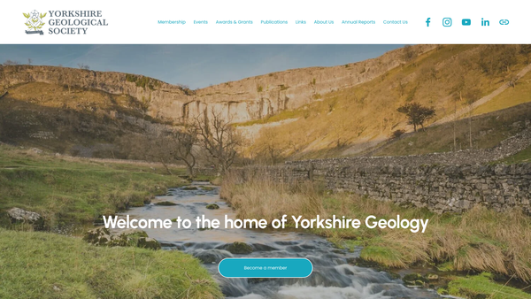 Screenshot of the The Yorkshire Geological Society website
