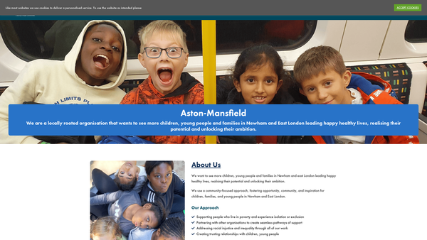 Screenshot of the Aston - Mansfield website