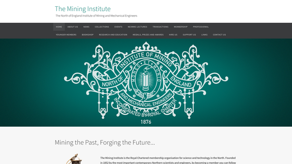 Screenshot of the The North Of England Institute Of Mining And Mechanical Engineers website