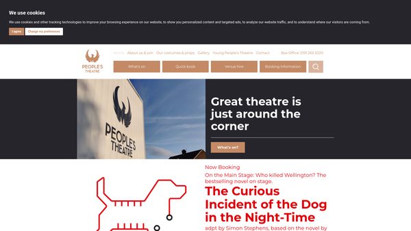 Screenshot of the People's Theatre Arts Group Limited website