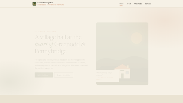 Screenshot of the Greenodd And Pennybridge Institute website