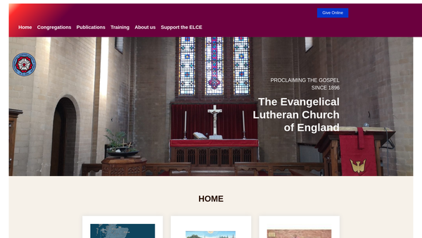 Screenshot of the The Evangelical Lutheran Church Of England Trust Limited website