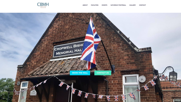 Screenshot of the Cropwell Bishop Memorial Hall website