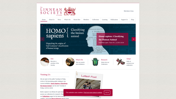 Screenshot of the The Linnean Society Of London website